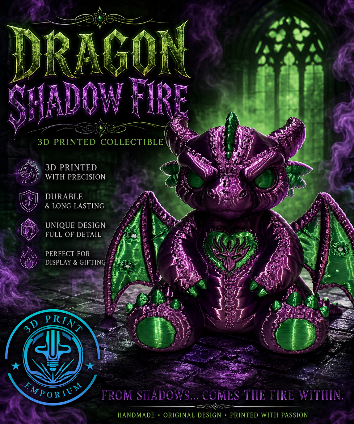 Dragon Shadow Fire - Purple and Green Variant