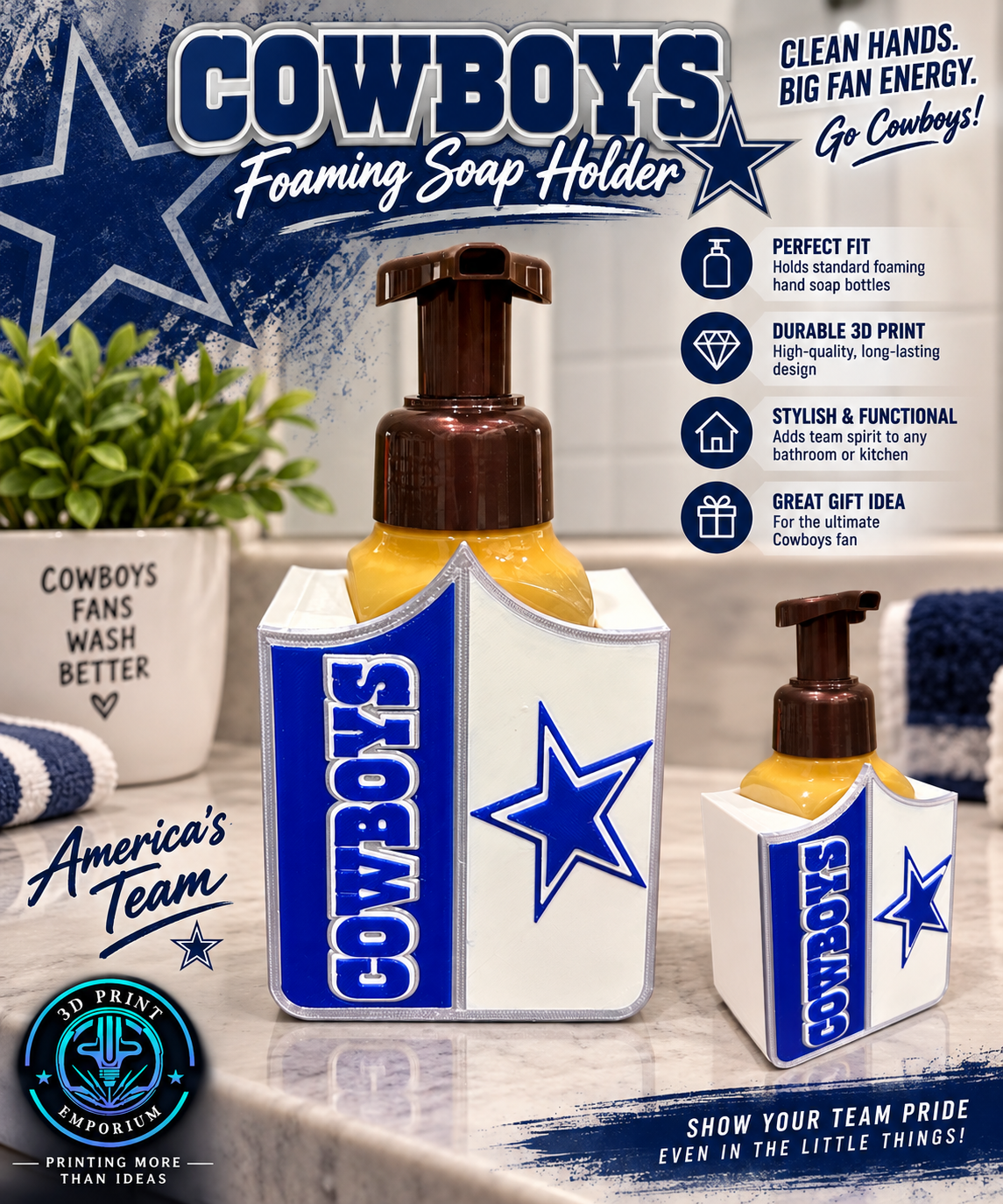 Dallas Cowboys Foaming Soap Holder
