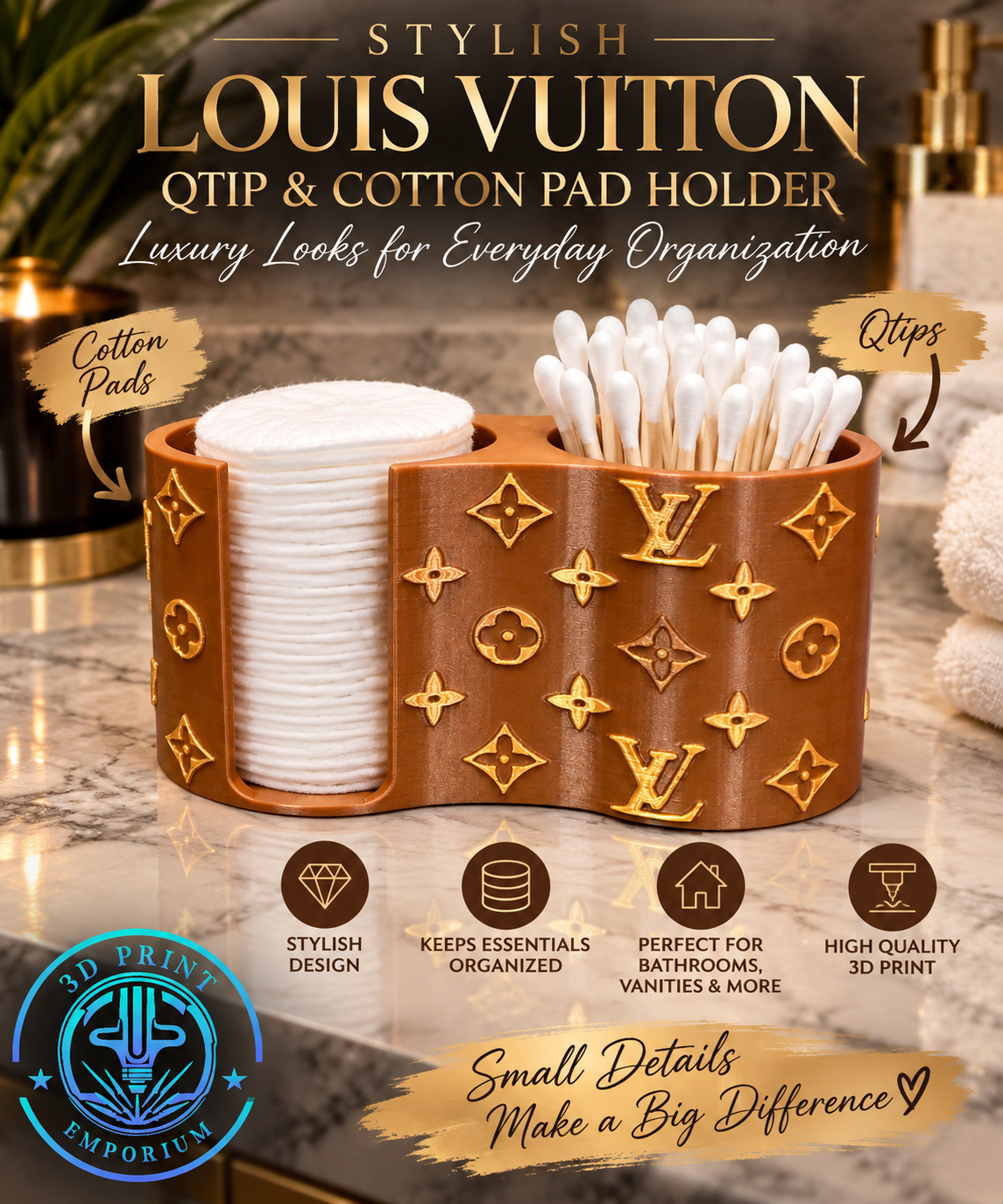 Qtip and Cotton Pad Holder