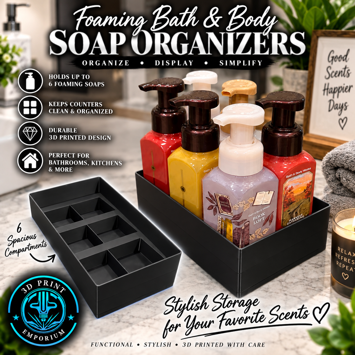 Foaming Soap Organizer - Black