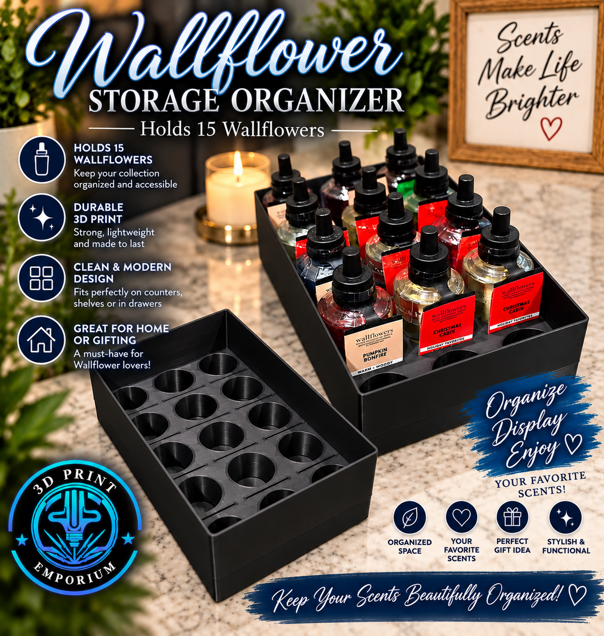 Wallflower Organizer Tray - Black